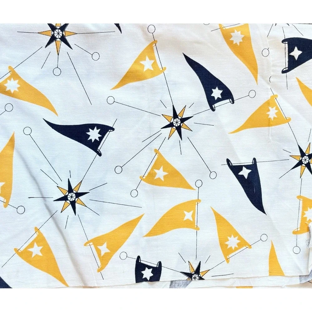 Mid century Modern Cotton Duck Fabric Flags Nautical 1 Yard 22 Inches
